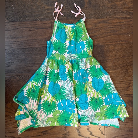 Tropical‎ Beach Preppy Summer Tommy Bahama Youth Girls Kids Dress 3 T Green Pink - Picture 1 of 6
